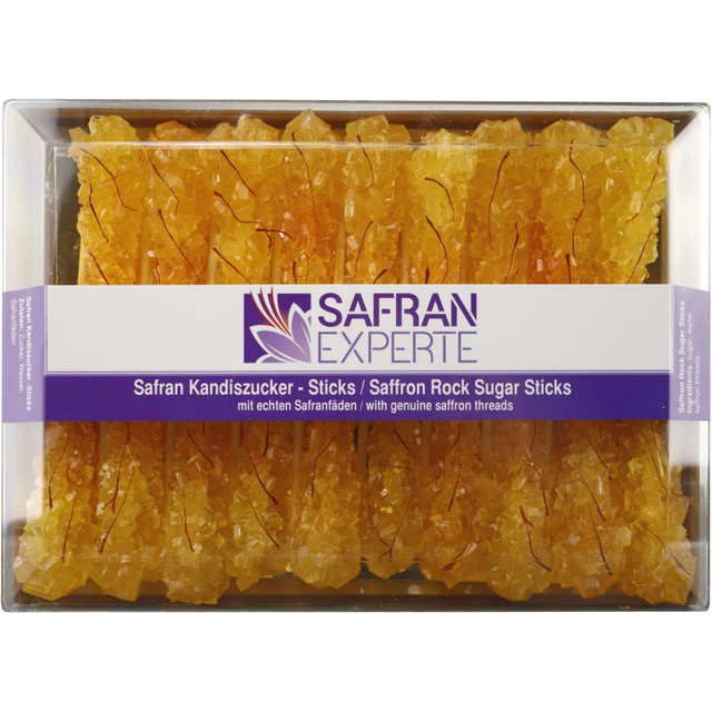 Saffron Rock Sugar Sticks - 1 Box x 19 Sticks